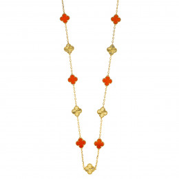 Колье Van Cleef 90 см красное с желтым (микс)