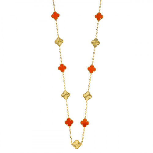 Колье Van Cleef 90 см красное с желтым (микс)