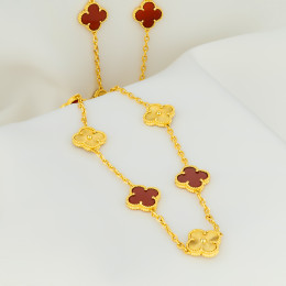 Колье Van Cleef 90 см красное с желтым (микс)