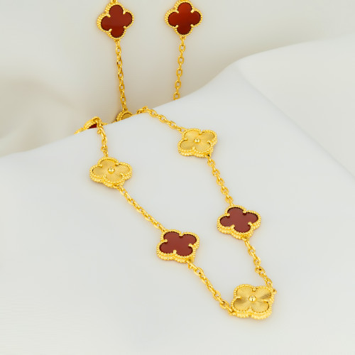 Колье Van Cleef 90 см красное с желтым (микс)