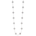 Колье Van Cleef 90 см белое с цирконами