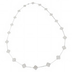 Колье Van Cleef 90 см белое с цирконами