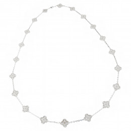 Колье Van Cleef 90 см белое с цирконами