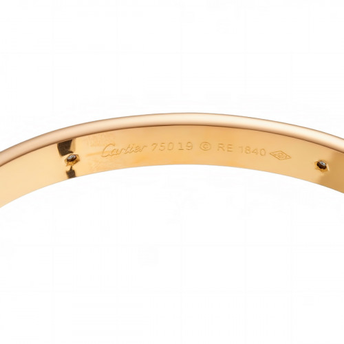 Браслет Cartier Love розовый классический с камнями