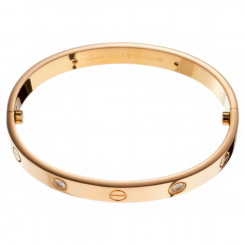 Браслет Cartier Love розовый классический с камнями