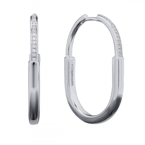 Серьги Tiffany Lock белые с камнями