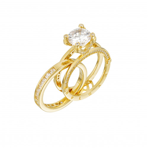 Кольцо BVLGARI B.Zero1 трансформер желтое
