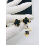 Комплект Van Cleef агат в желтом (серьги, браслет, кулон)