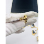 Комплект Van Cleef агат в желтом (серьги, браслет, кулон)