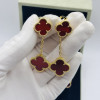 Комплект Van Cleef красный в желтом (серьги, браслет)