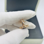 Серьги Van Cleef 1 мотив зеленые в розовом