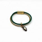 Браслет Bvlgari Serpenti желтый металл с зеленым