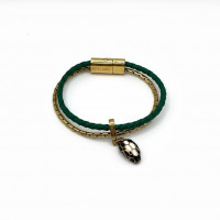 Браслет Bvlgari Serpenti желтый металл с зеленым