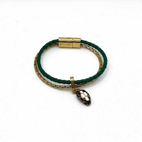 Браслет Bvlgari Serpenti желтый металл с зеленым
