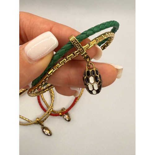 Браслет Bvlgari Serpenti желтый металл с зеленым