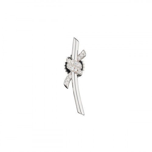 Серьги Tiffany Knot белые с белыми камнями