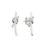 Серьги Tiffany Knot белые с белыми камнями
