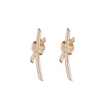 Серьги Tiffany Knot розовые с белыми камнями