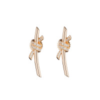 Серьги Tiffany Knot розовые с белыми камнями