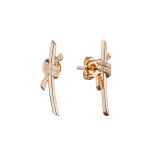 Серьги Tiffany Knot розовые с белыми камнями