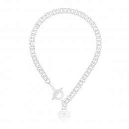Колье Return To Tiffany белое широкое с цирконом