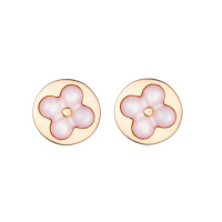 Серьги Louis Vuitton Color Blossom розовые с розовой керамикой