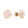 Серьги Louis Vuitton Color Blossom розовые с розовой керамикой