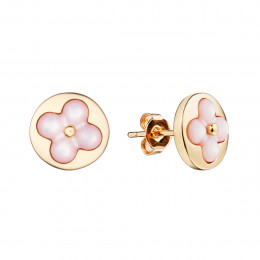 Серьги Louis Vuitton Color Blossom розовые с розовой керамикой