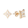 Серьги Louis Vuitton Color Blossom розовые с белой керамикой