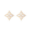 Серьги Louis Vuitton Color Blossom розовые с белой керамикой