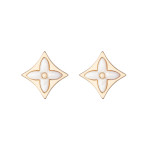 Серьги Louis Vuitton Color Blossom розовые с белой керамикой