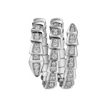 Кольцо змея Bvlgari Serpenti Viper белое тройное