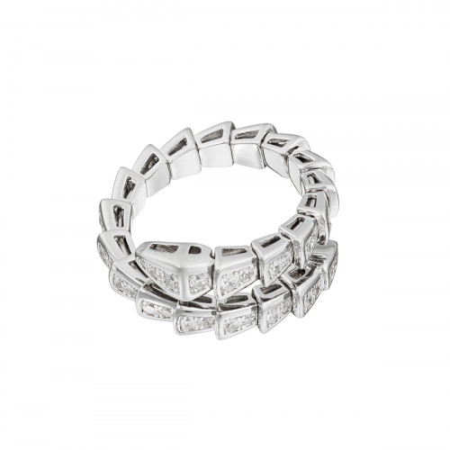 Кольцо змея Bvlgari Serpenti Viper с паве