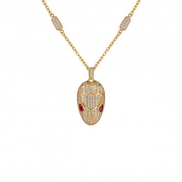 Кулон змея Bvlgari Serpenti Viper розовый