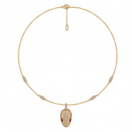 Кулон змея Bvlgari Serpenti Viper розовый