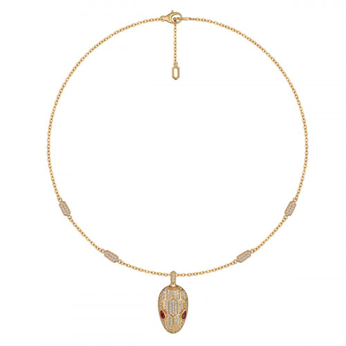 Кулон змея Bvlgari Serpenti Viper розовый