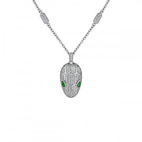 Кулон змея Bvlgari Serpenti Viper белый