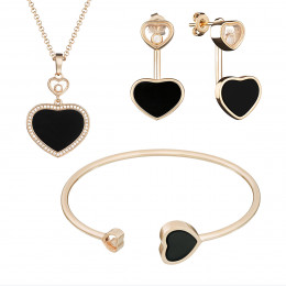 Комплект Chopard Happy Hearts черный в розовом