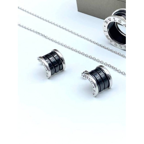 Серьги BVLGARI c черной керамикой 1, 5 см