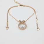 Кулон Chopard Happy Hearts белый в розовом бабочки