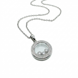 Кулон Chopard Happy Hearts белый в белом VGOLD