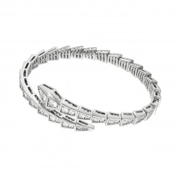 Браслет Bvlgari Serpenti Viper белый с камнями