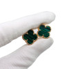 Серьги Van Cleef 1 мотив малахит в розовом золоте 1,5 см VGOLD