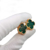 Серьги Van Cleef 1 мотив малахит в розовом золоте 1,5 см VGOLD