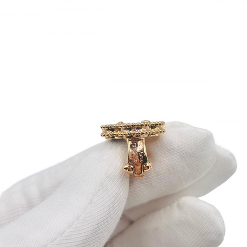 Серьги Van Cleef 1 мотив малахит в розовом золоте 1,5 см VGOLD