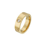 Кольцо Cartier Love жёлтое классическое с камнями
