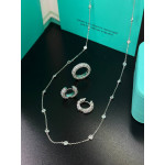 Колье Tiffany Elsa Peretti белое длинное с камнями