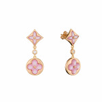 Серьги Louis Vuitton Color Blossom розовые с розовой керамикой двойные