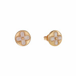 Серьги Louis Vuitton Color Blossom розовые с белой керамикой