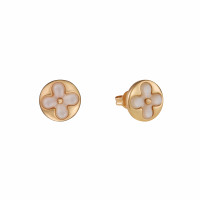 Серьги Louis Vuitton Color Blossom розовые с белой керамикой